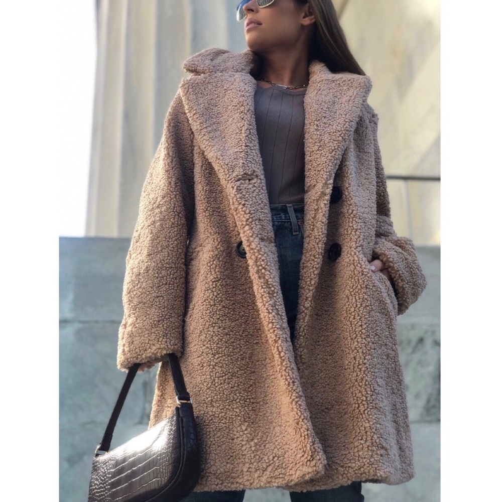 Last 1✨Harper Teddy Coat - Taupe - Picture 4 of 8